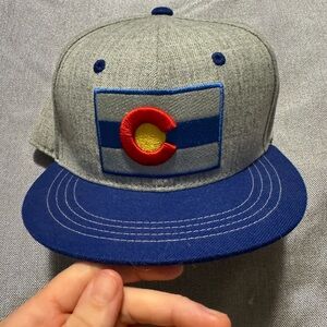 Men's Gray and Blue Cap with Colorado Flag